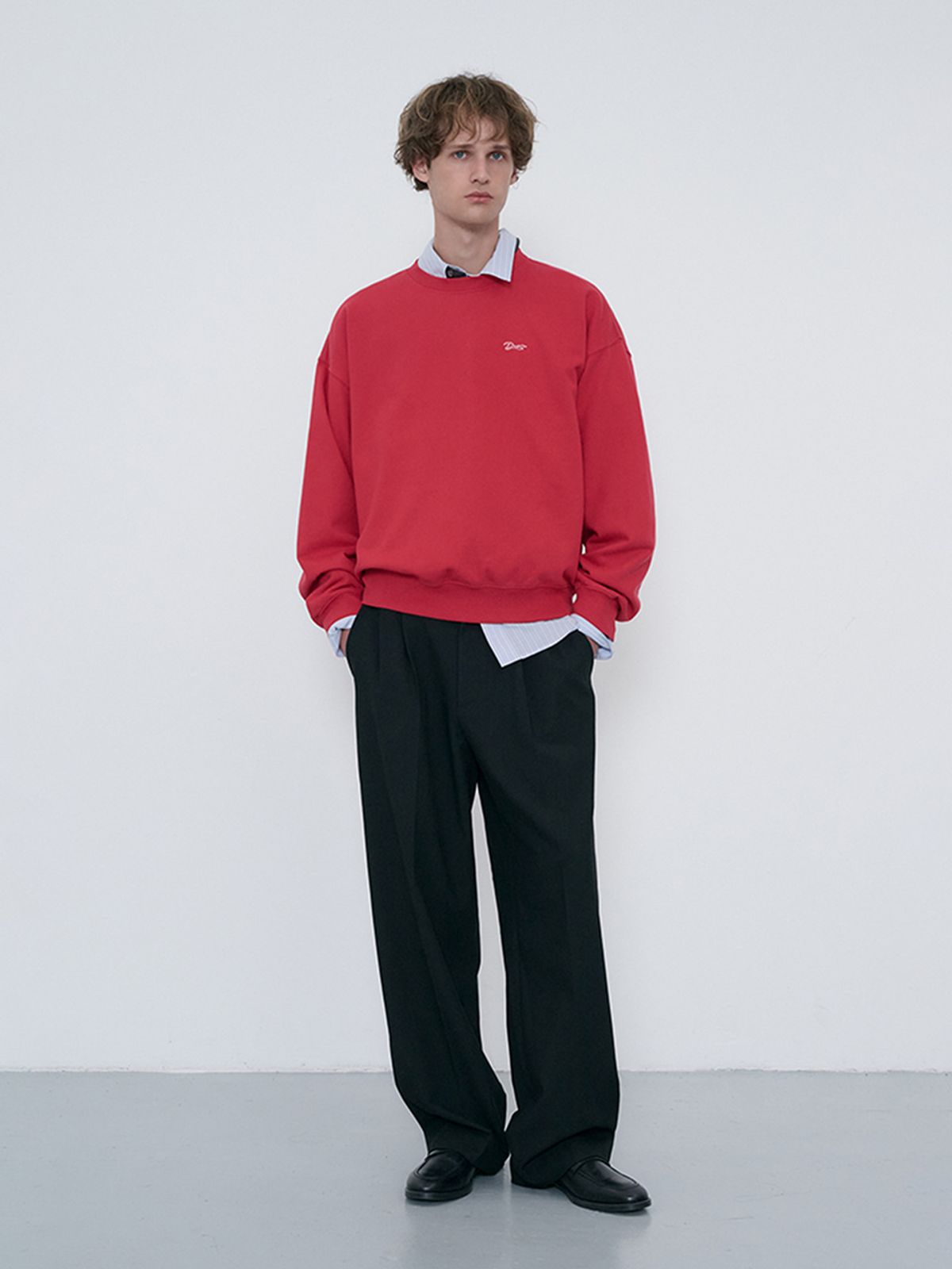 던스트 포 맨(DUNST FOR MEN) UNISEX GARMENT DYED SWEATSHIRT_UDTS6C115_RED
