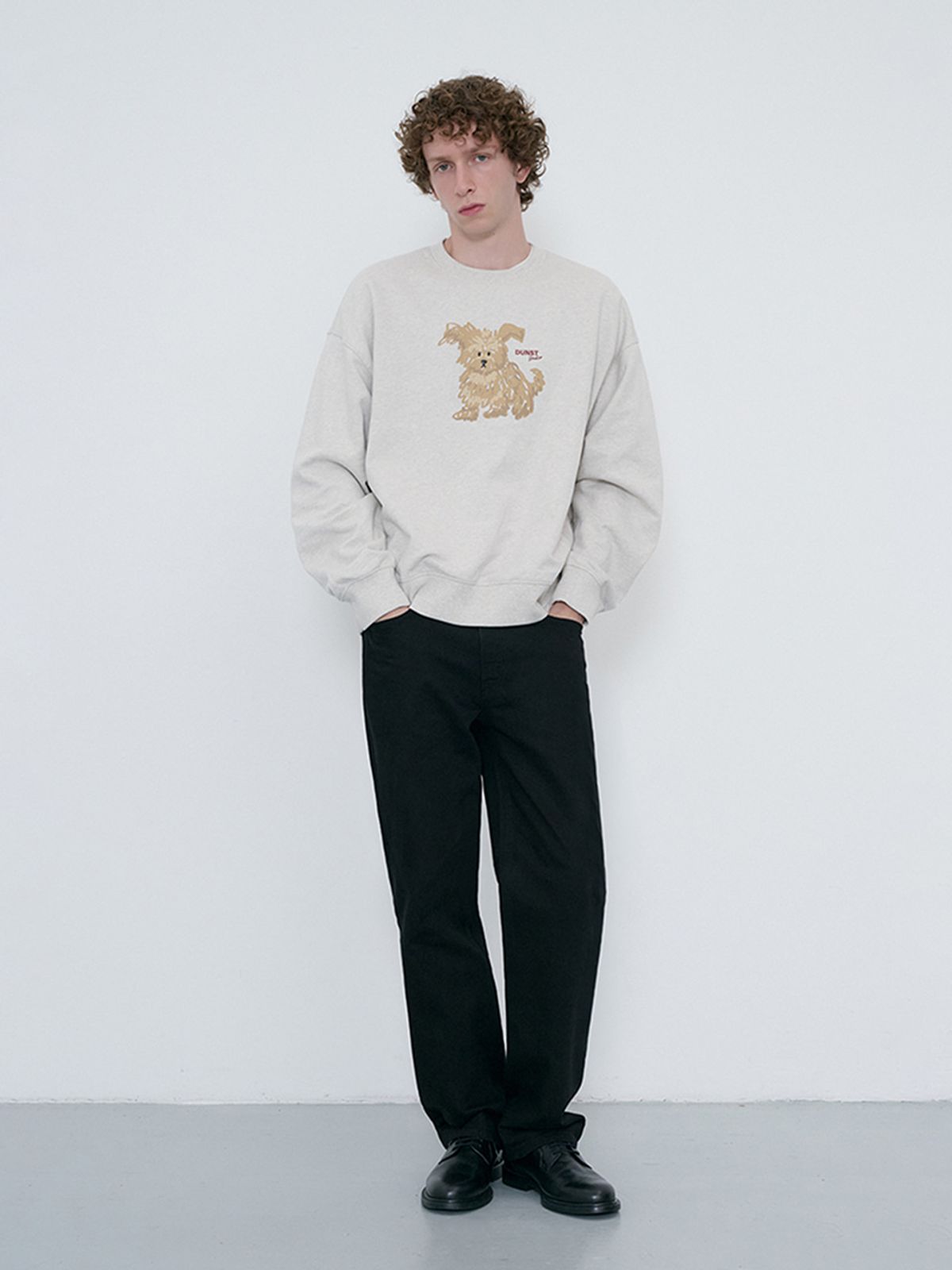 던스트 포 맨(DUNST FOR MEN) UNISEX PUPPY SWEATSHIRT_UDTS6C112_OATMEAL MELANGE