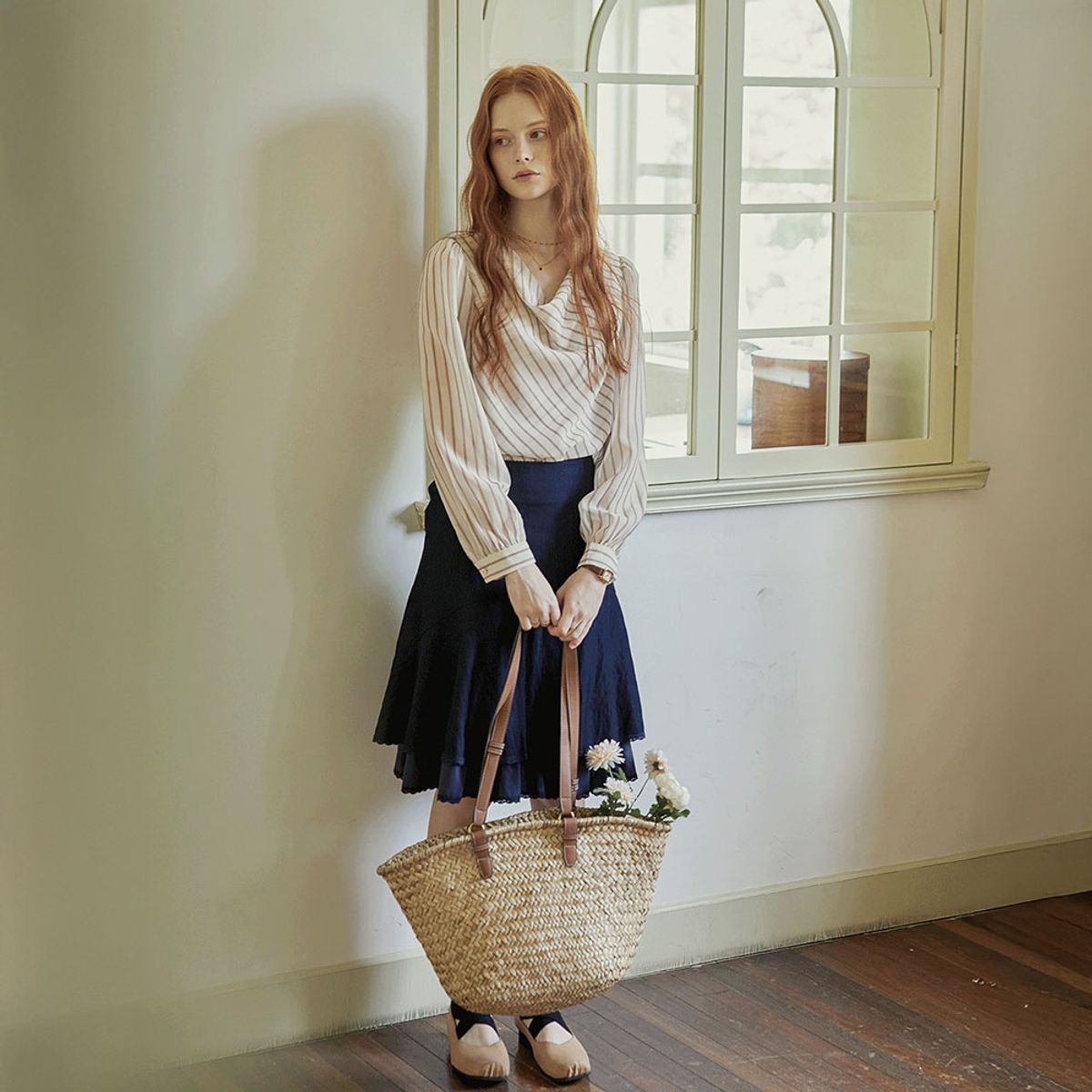 프라우드 마리(PROUD MARY) PM_Stripe wrap blouse