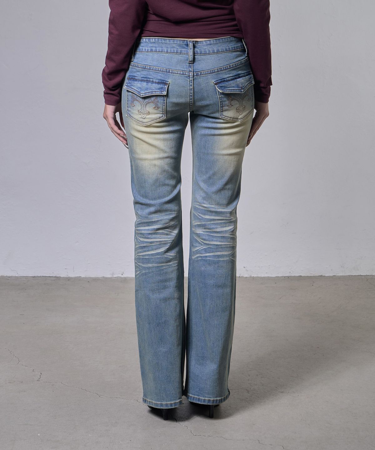 팬시클럽(FANCY CLUB) 워시드 부츠컷 팬츠 (LIGHT BLUE) F26ZD473