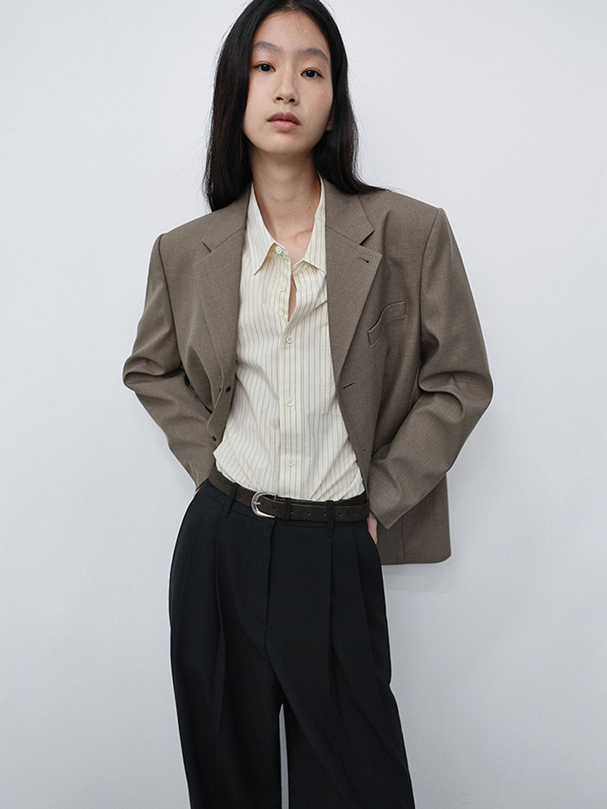 던스트(DUNST) UNISEX INFORMAL SHIRT_UDSH6C102_IVORY STRIPE