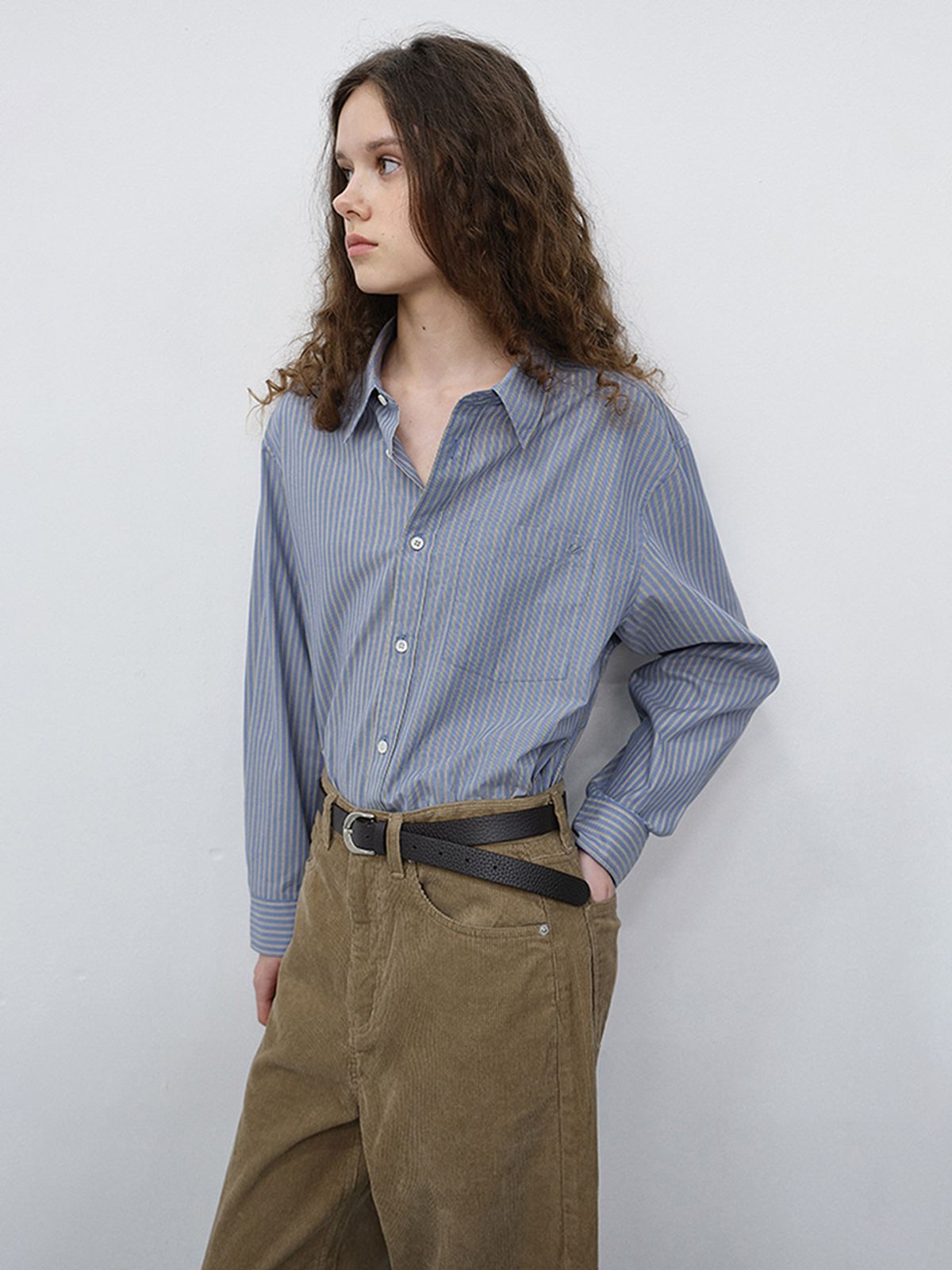 던스트(DUNST) UNISEX INFORMAL SHIRT_UDSH6C102_BLUE STRIPE
