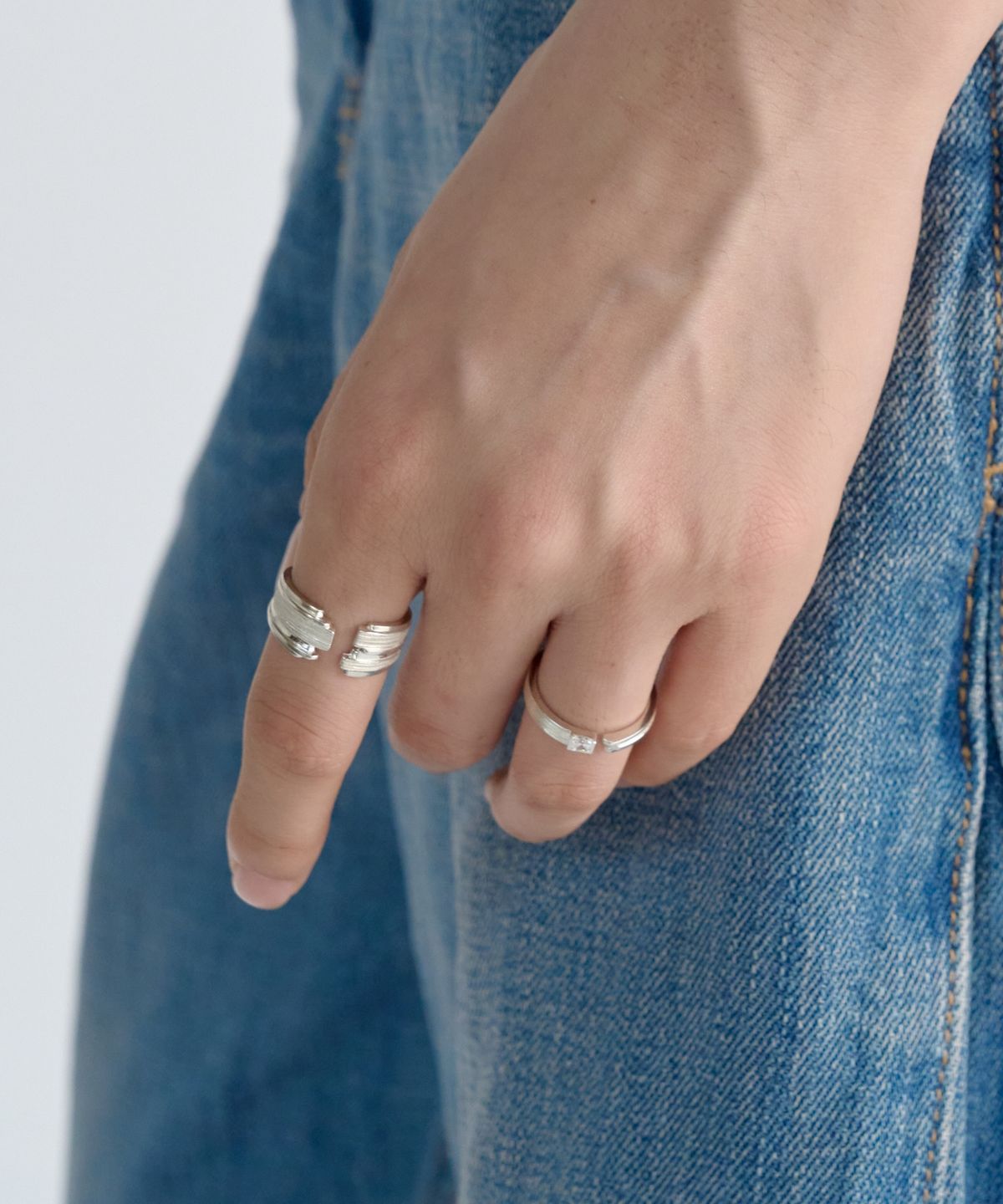 바라두(BARADU) 925 Tier wide band ring - Basic