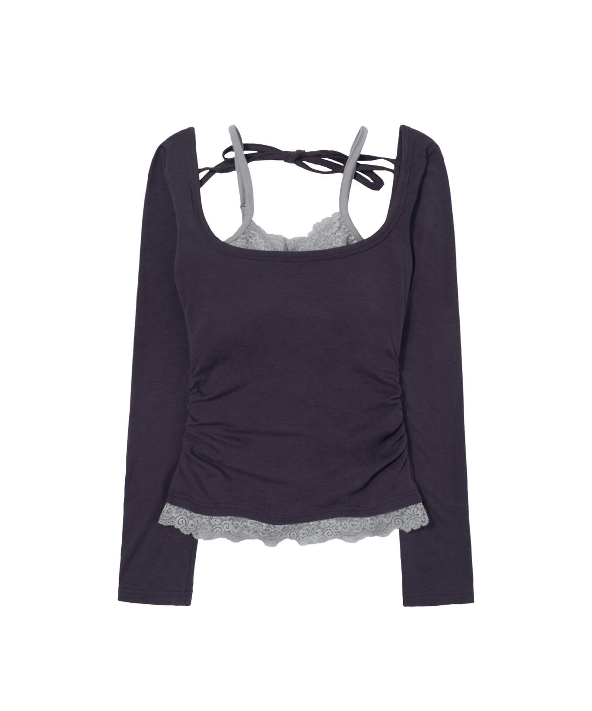 팬시클럽(FANCY CLUB) 레이스 레이어드 롱슬리브 (PURPLE) F26ZB522