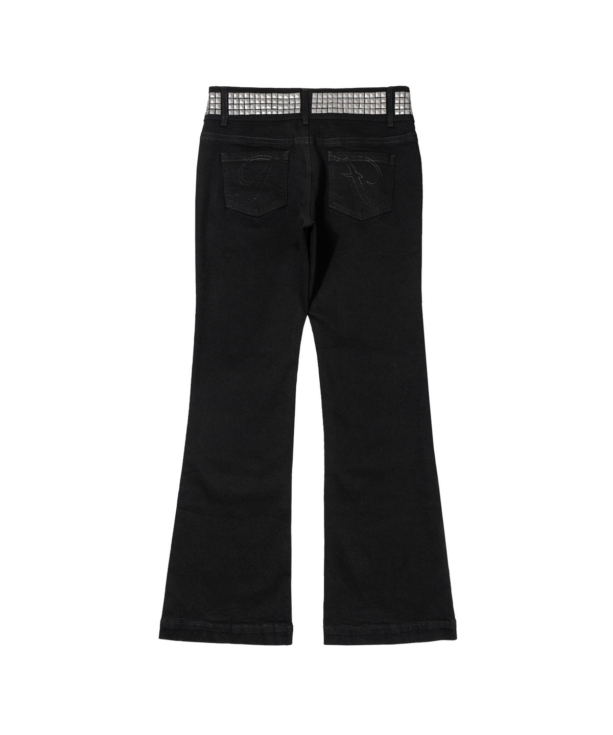 팬시클럽(FANCY CLUB) 블링 벨티드 부츠컷 팬츠 (BLACK) F26ZD464