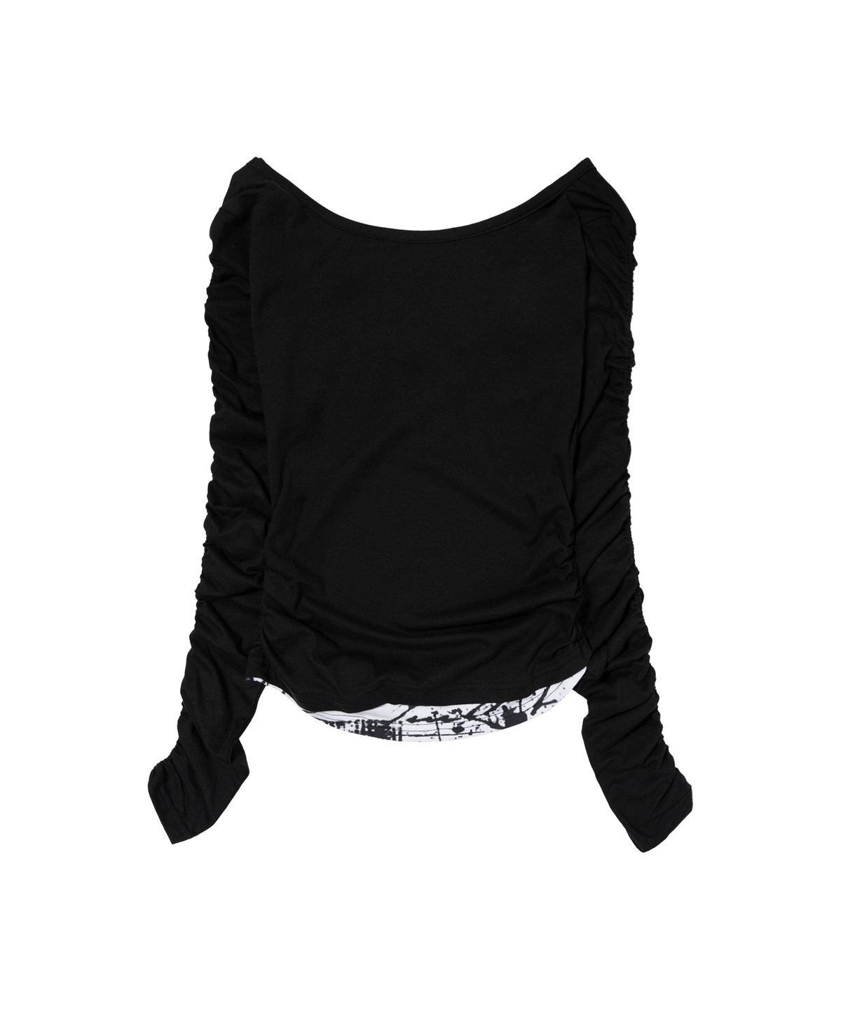 팬시클럽(FANCY CLUB) 더블 레이어드 셔링 탑 (BLACK) F26ZB524