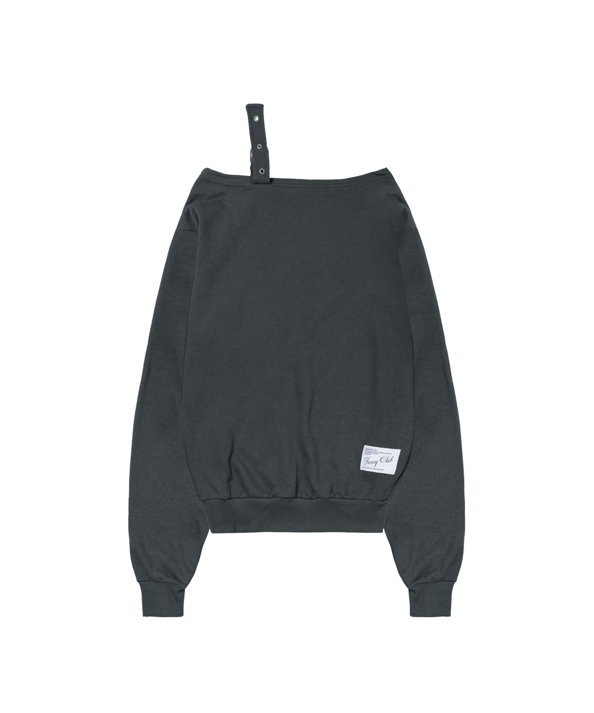 팬시클럽(FANCY CLUB) 원숄더 버클 스웻셔츠 (CHARCOAL) F26ZB063