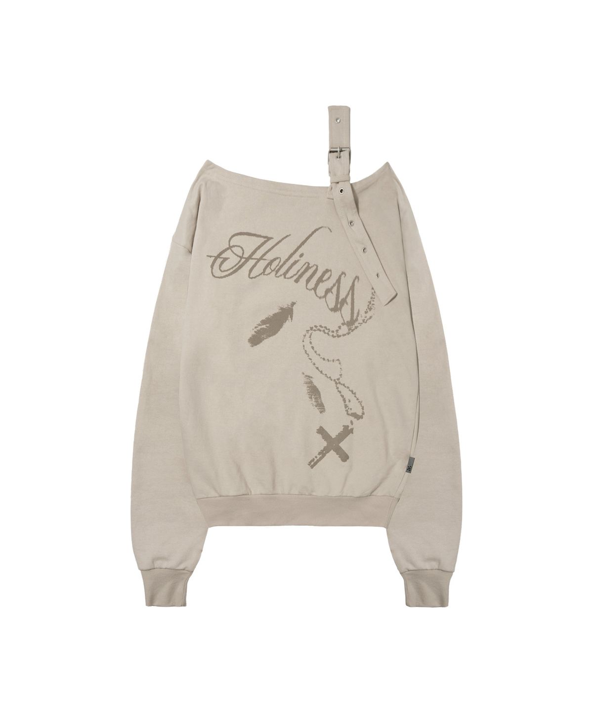 팬시클럽(FANCY CLUB) 원숄더 버클 스웻셔츠 (BEIGE) F26ZB063