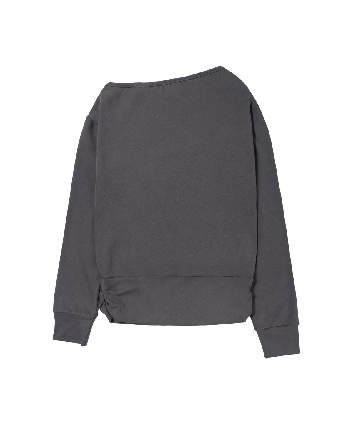 팬시클럽(FANCY CLUB) 픽셀 크로스 원숄더 스웻셔츠 (CHARCOAL) F26ZB535