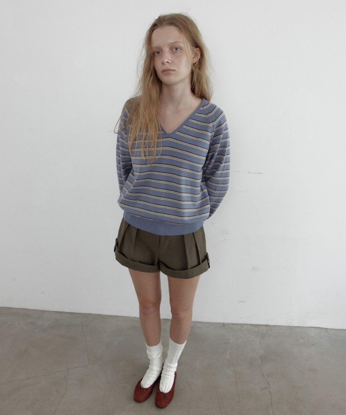 토아베(TOAVE) Roll-Up Cotton Half Pants (Khaki brown)