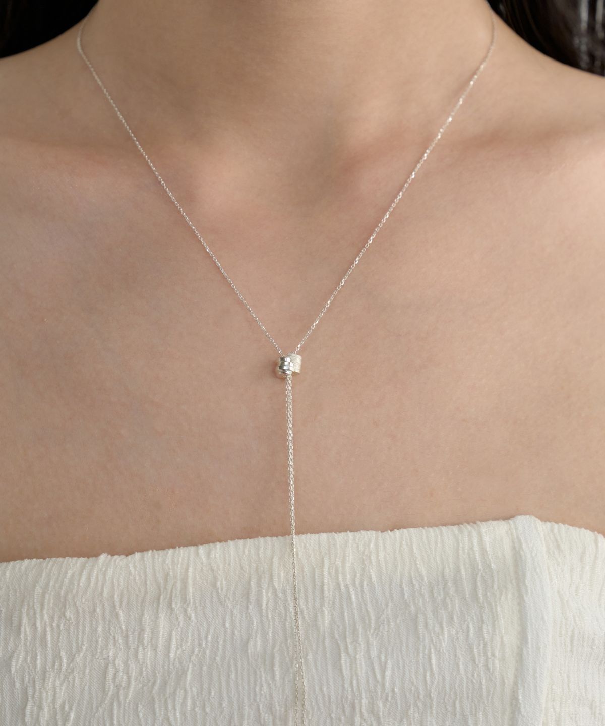 바라두(BARADU) 925 Cylinder slide long necklace