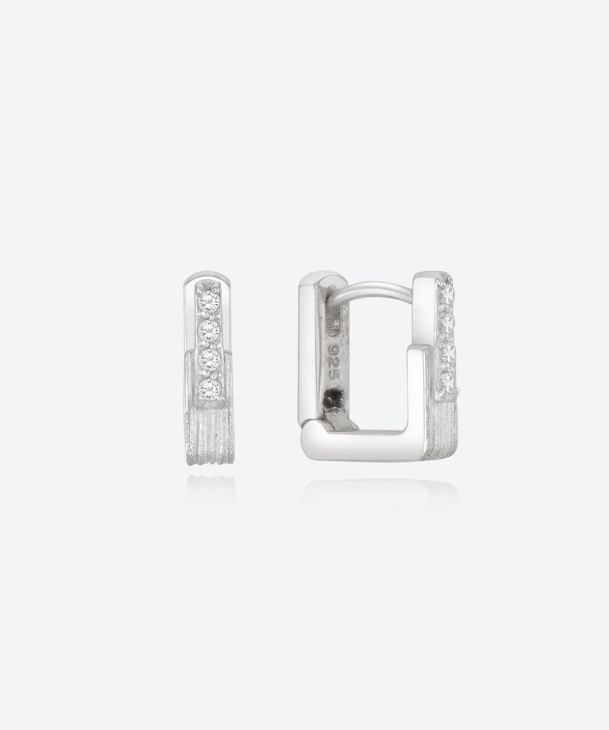 바라두(BARADU) 925 Monolith square hoop earrings