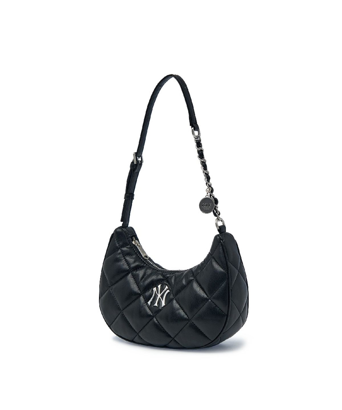 엠엘비(MLB) 베이직 퀼팅 PU 호보백 NY (Black)