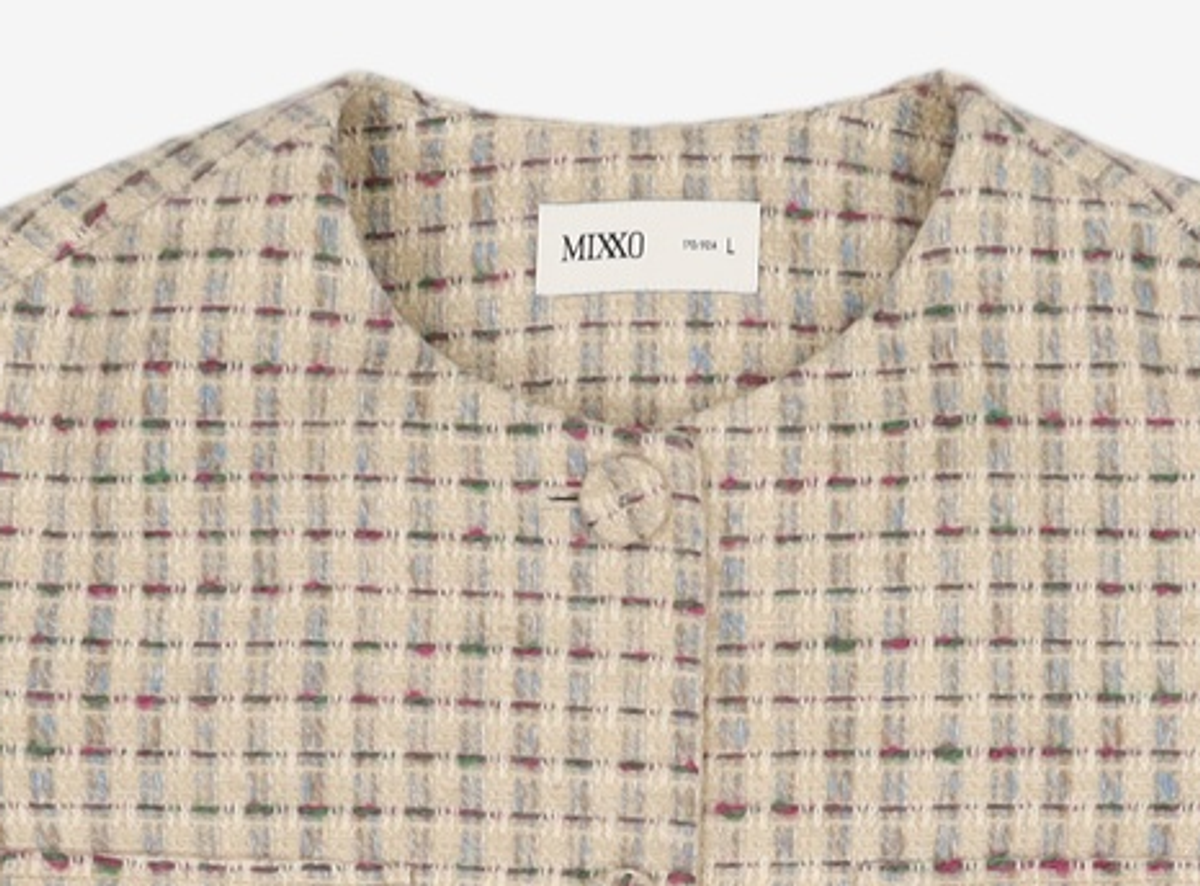 미쏘(MIXXO) R넥 트위드 자켓 MIWJKC201G L