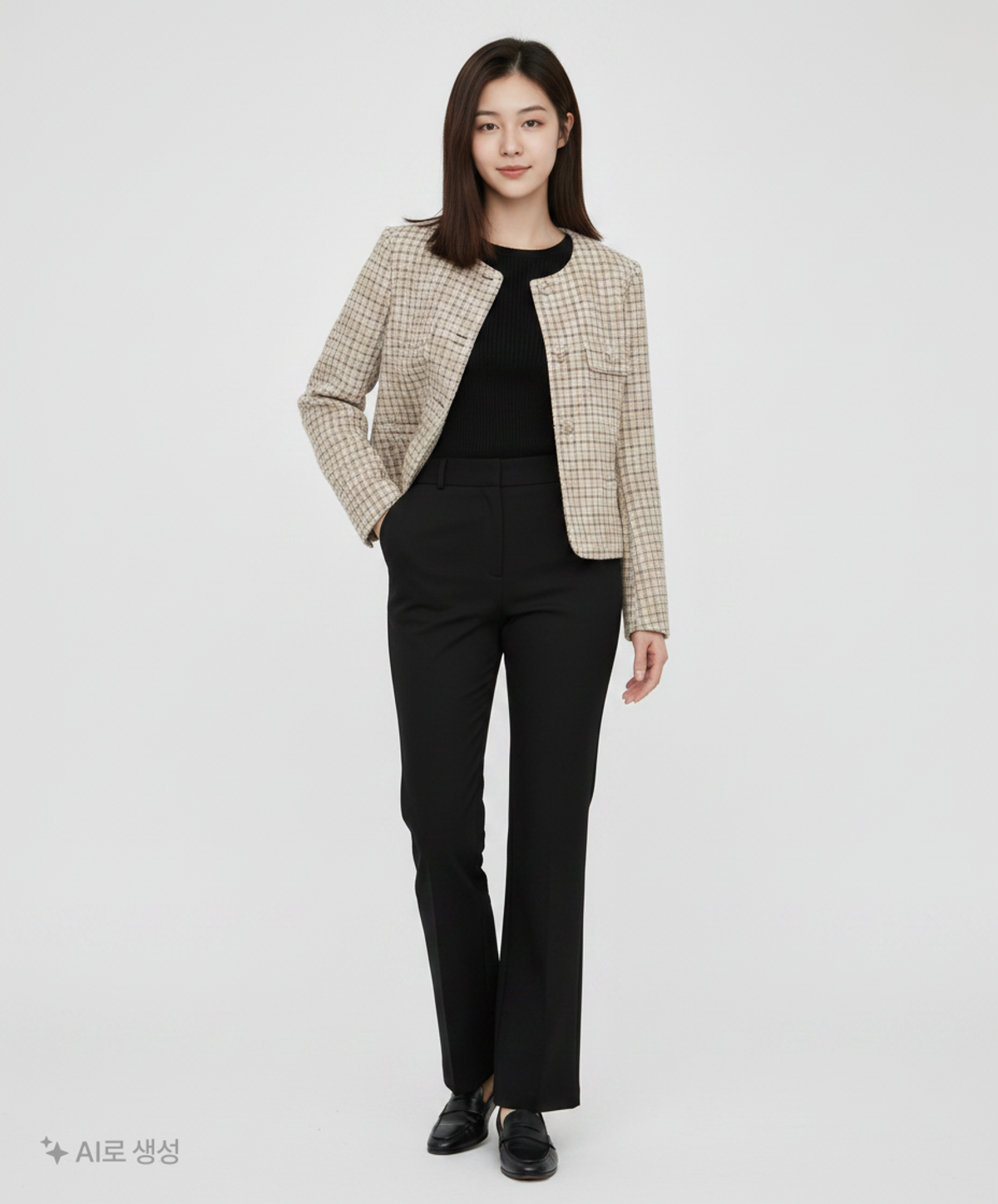 미쏘(MIXXO) R넥 트위드 자켓 MIWJKC201G L