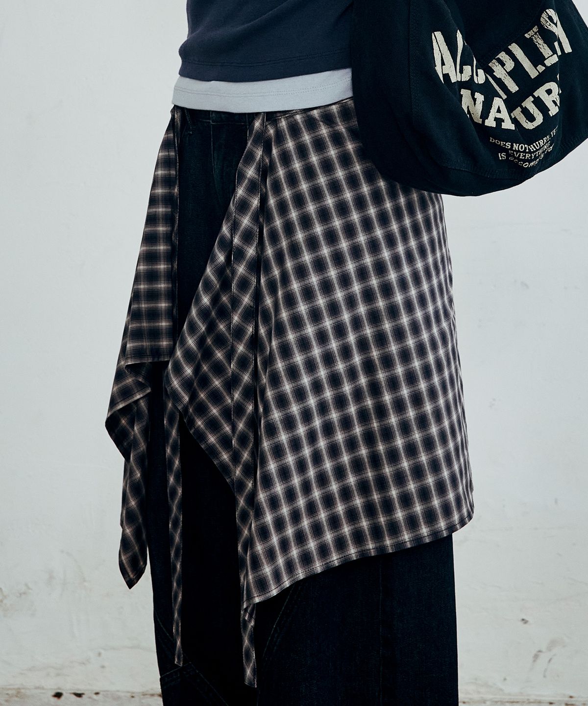브라운브레스(BROWNBREATH) W SHIRTS LAYERED DENIM PANTS (2colors)
