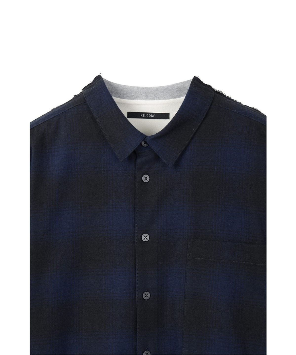 래코드(RECODE) Mixed T-Shirt Check Shirt RKSAA26653NYX