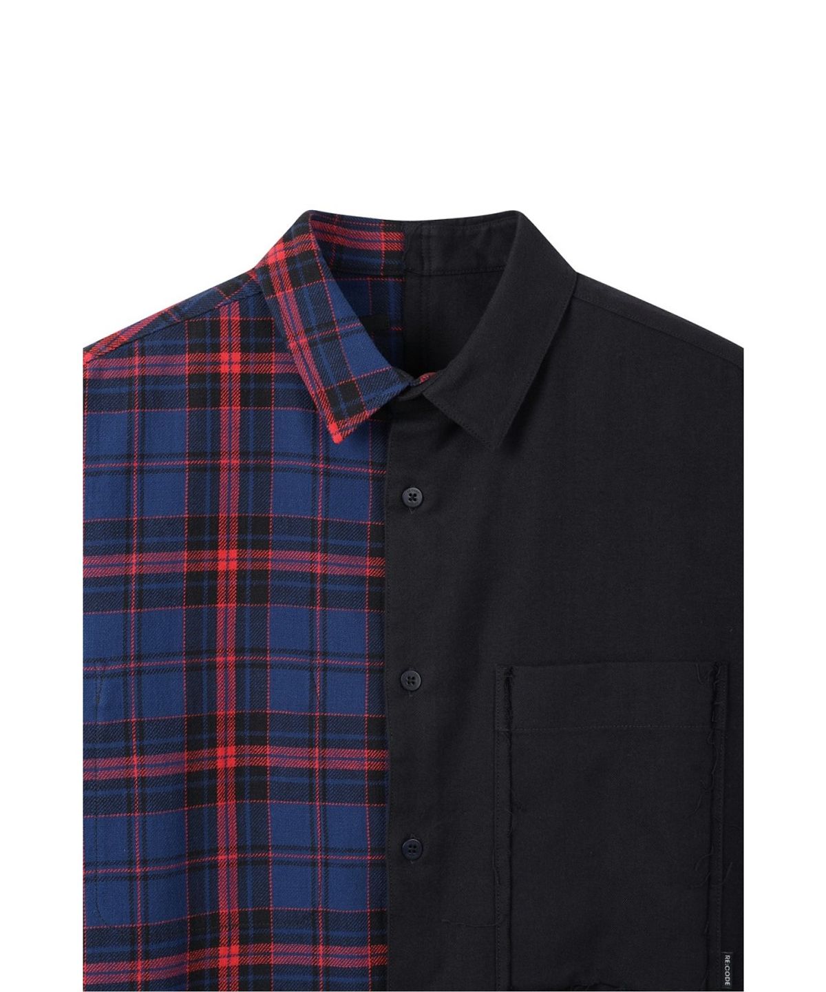 래코드(RECODE) Split-Check Shirt RKSAA26651BKX