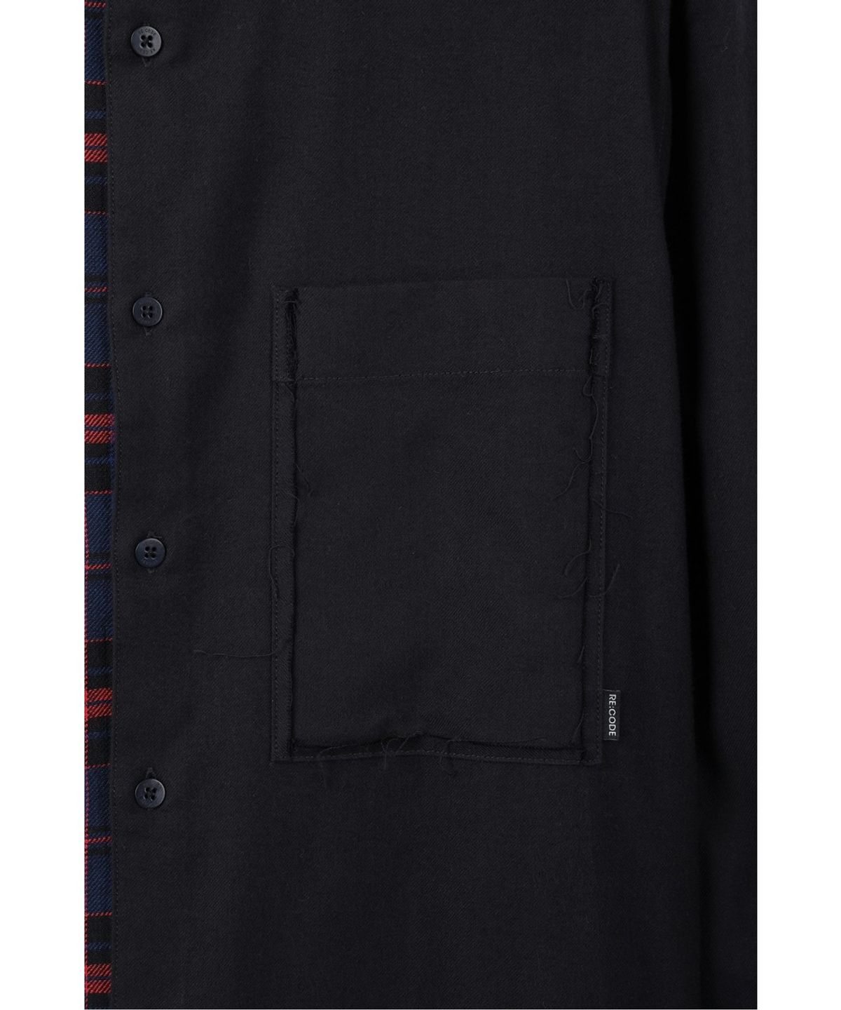 래코드(RECODE) Split-Check Shirt RKSAA26651BKX