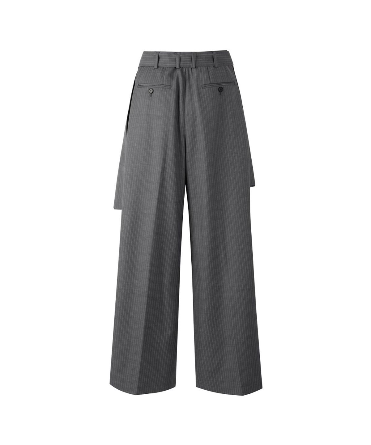 래코드(RECODE) Overlapped Pants Paneled Stripe Trousers RQPAA26550GYX