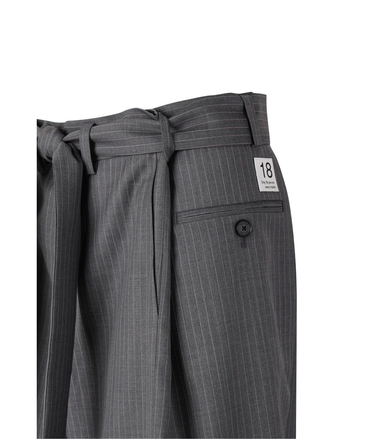 래코드(RECODE) Overlapped Pants Paneled Stripe Trousers RQPAA26550GYX