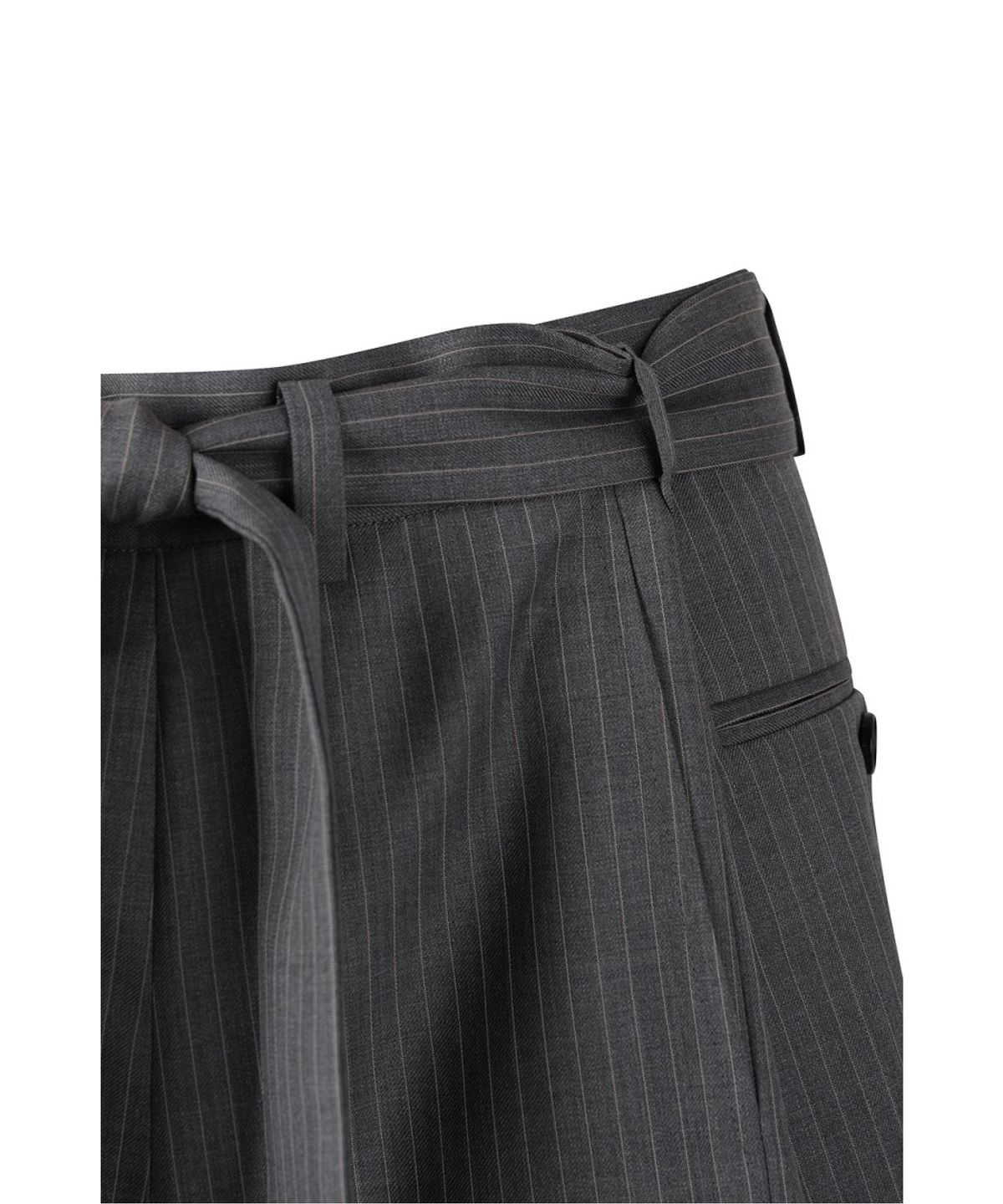 래코드(RECODE) Overlapped Pants Paneled Stripe Trousers RQPAA26550GYX