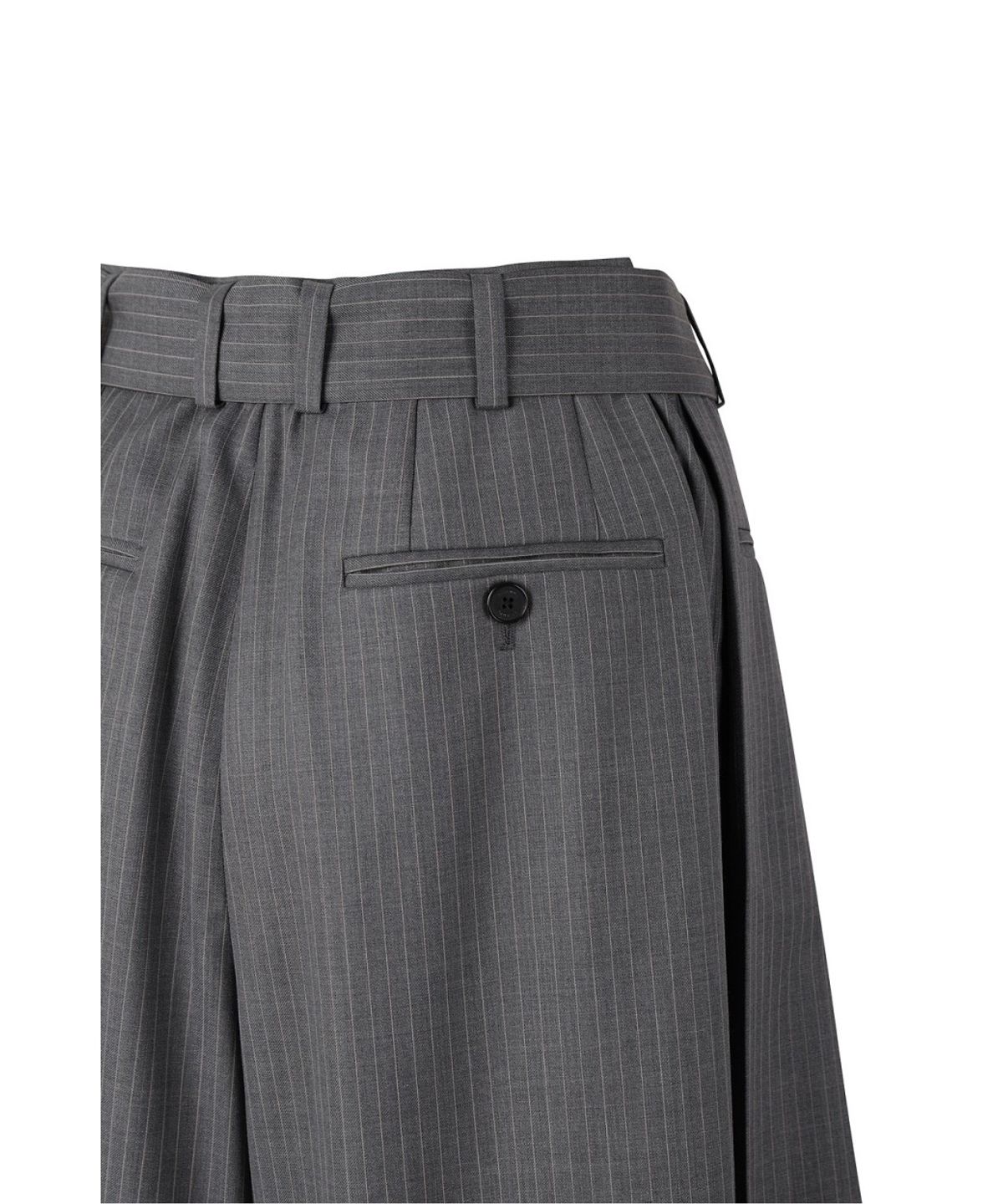 래코드(RECODE) Overlapped Pants Paneled Stripe Trousers RQPAA26550GYX
