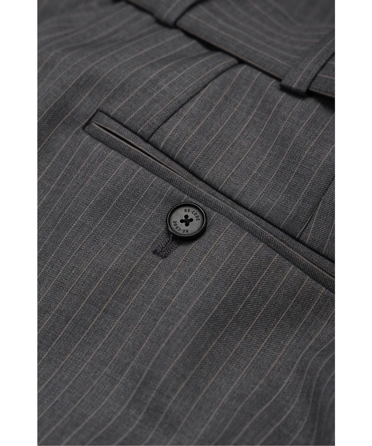 래코드(RECODE) Overlapped Pants Paneled Stripe Trousers RQPAA26550GYX