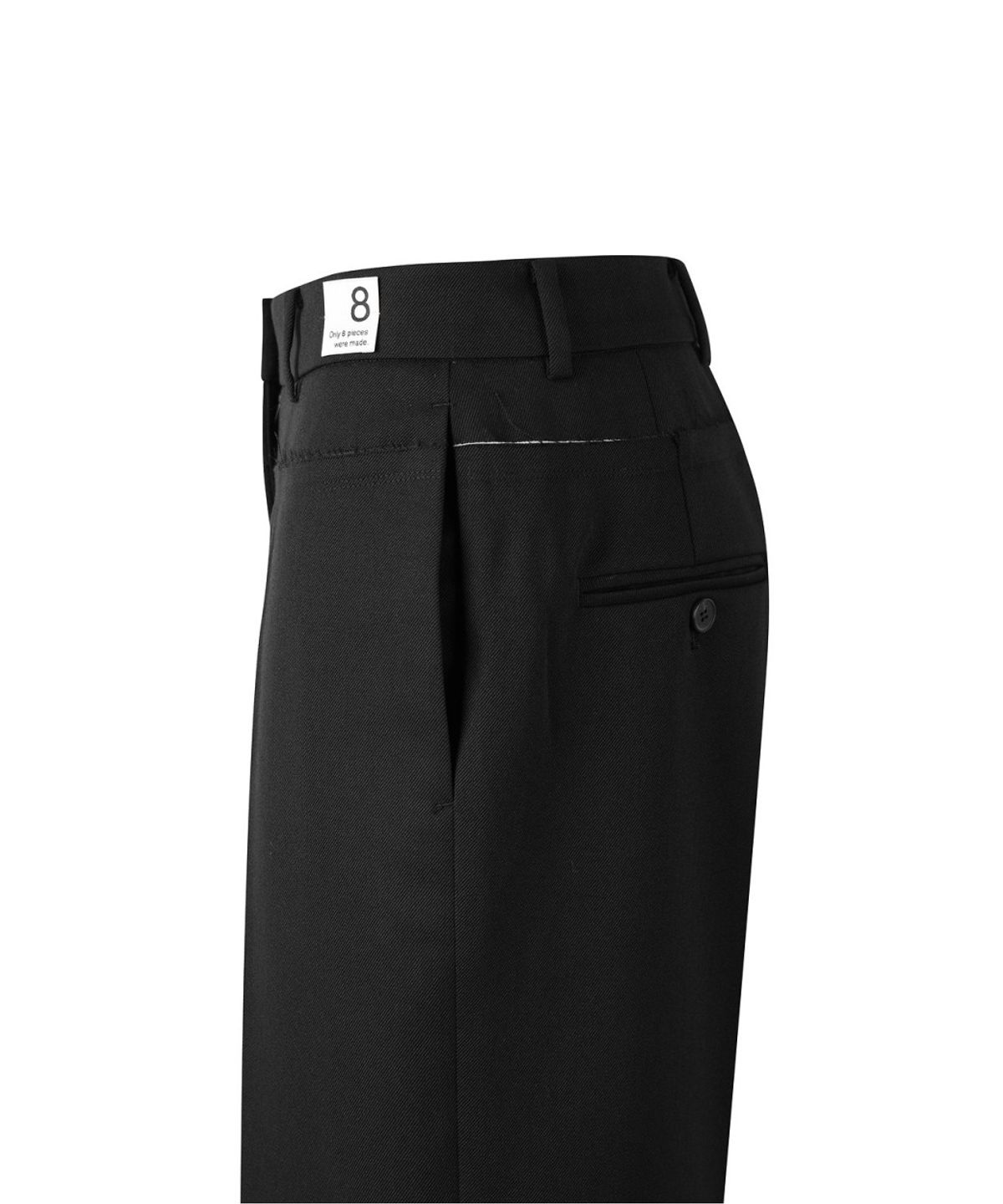 래코드(RECODE) Layered Raw-Edged Trousers RQPAA26547BKX