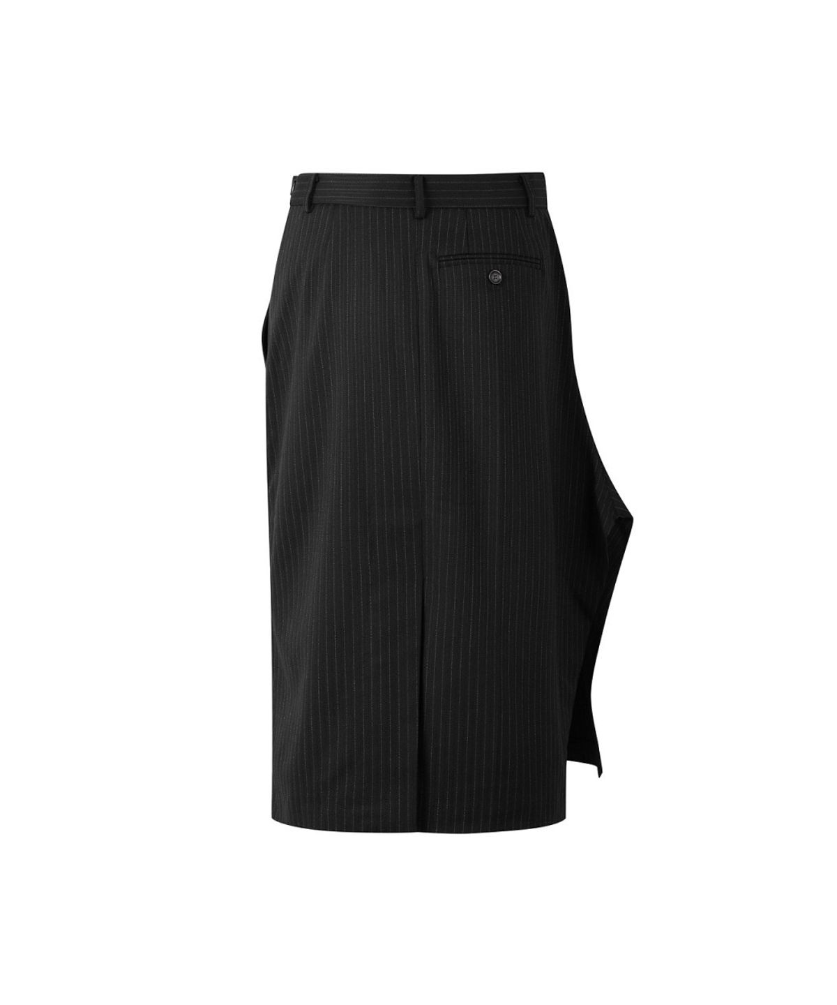 래코드(RECODE) Stripe Structural Side-Drape Skirt RQKAA26564BKX