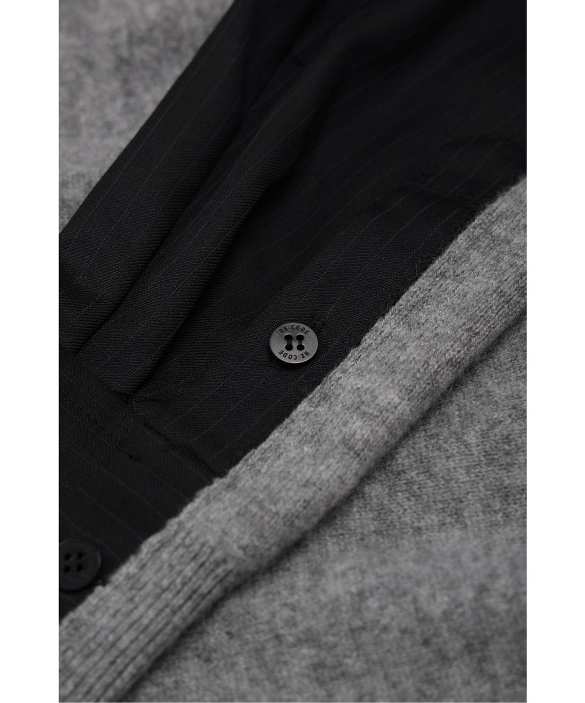래코드(RECODE) Cashmere Shirt Paneled Knit RQWAA26529GYX