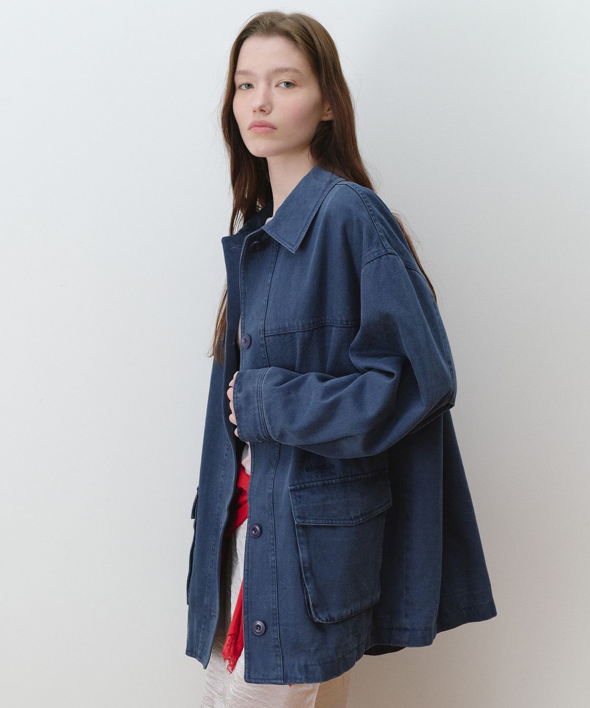 로라로라(ROLAROLA) WASHED COTTON JUMPER NAVY