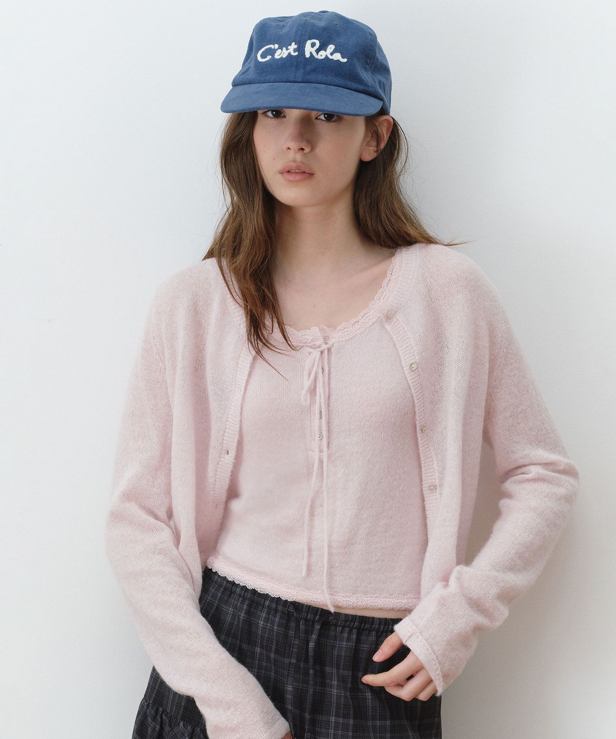 로라로라(ROLAROLA) SCALLOP CARDIGAN SET L/PINK