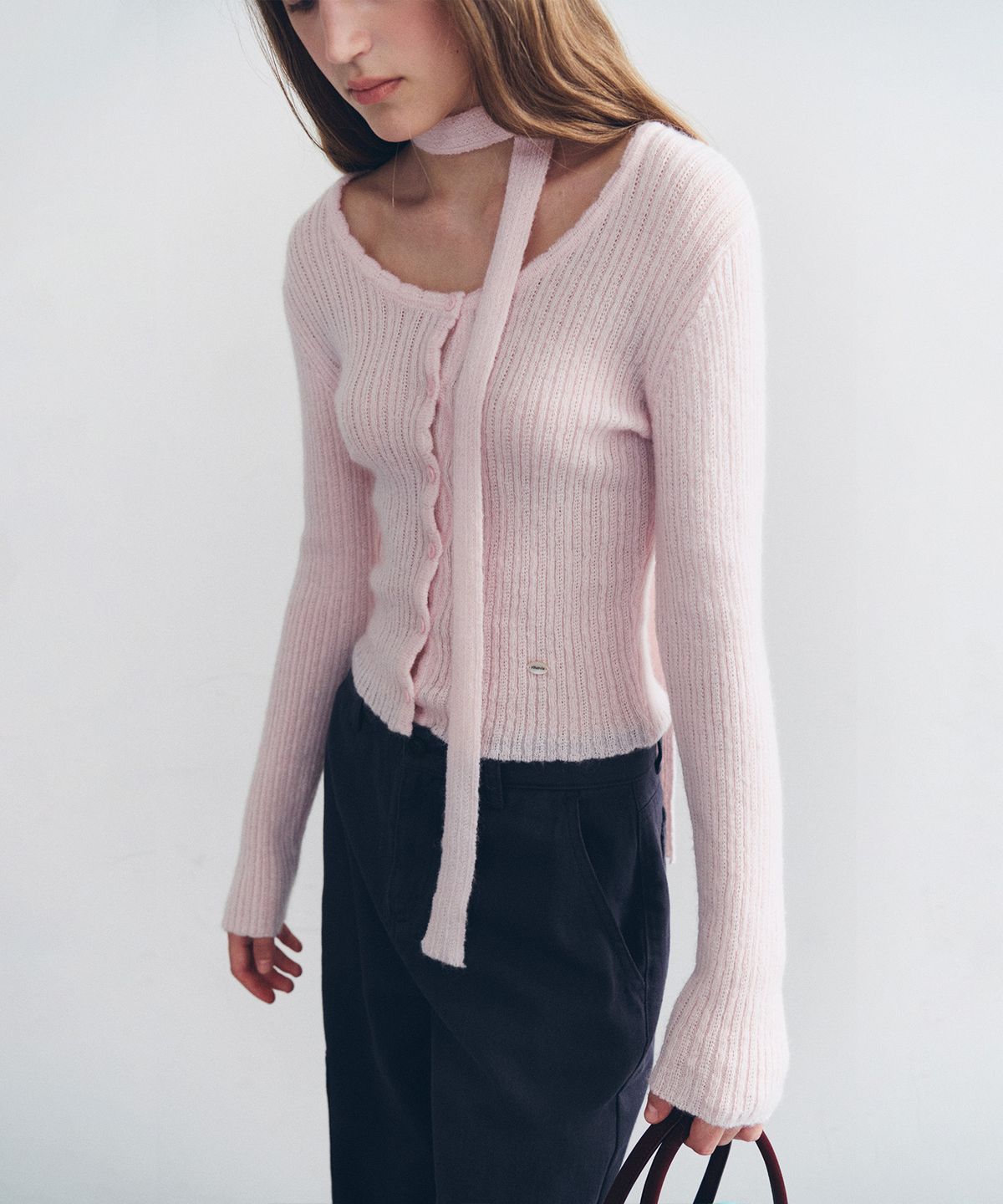 로라로라(ROLAROLA) TIE SET CARDIGAN L/PINK