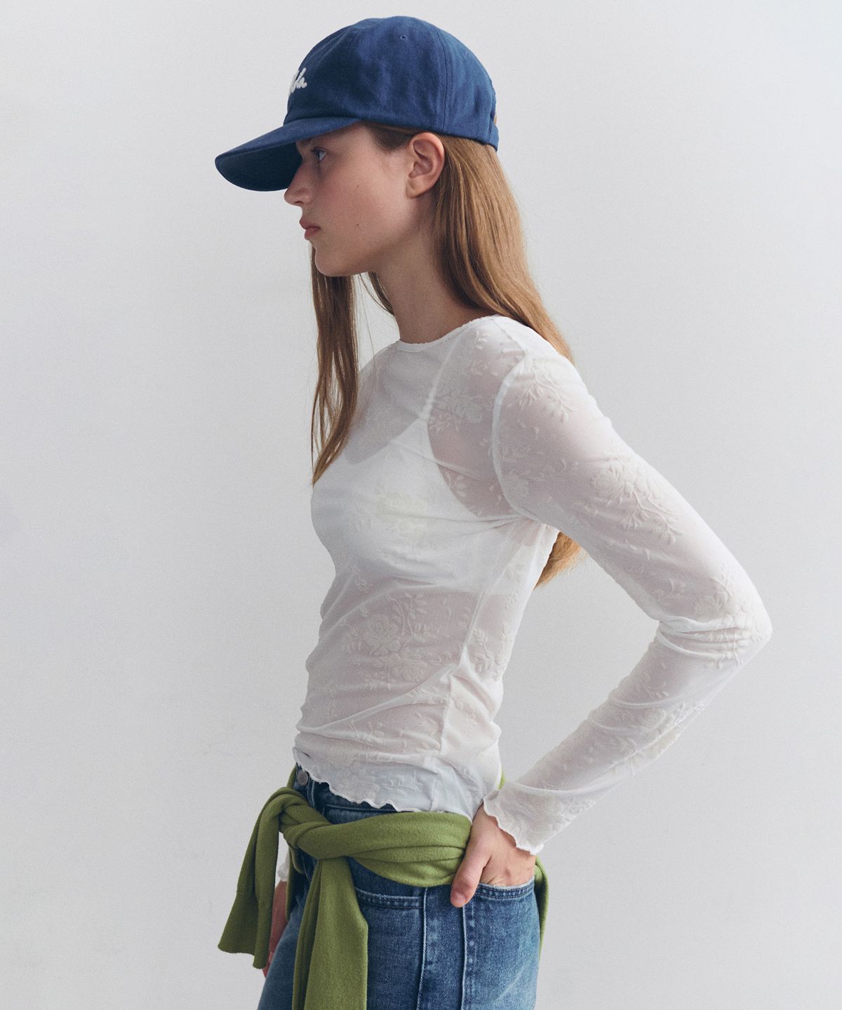 로라로라(ROLAROLA) ROSE LACE LAYERED LONG SLEEVE IVORY