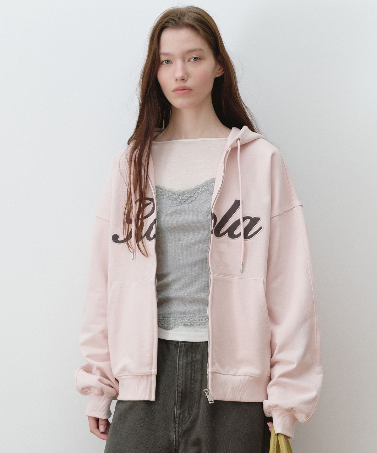로라로라(ROLAROLA) ROLA PATCH HOOD ZIP UP L/PINK