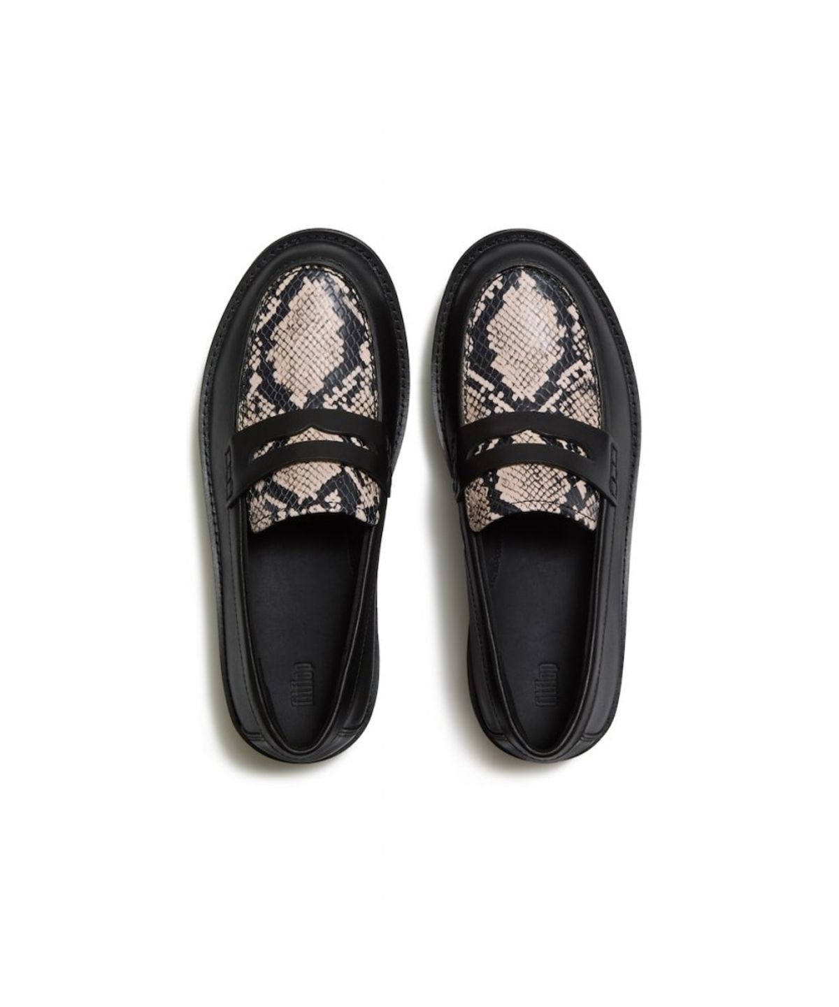 핏플랍(FITFLOP) [삼성물산공식] 여성 젠FF 롬 레더 스네이크 로퍼  블랙 (FT69K2L145) (FT69K2L145)
