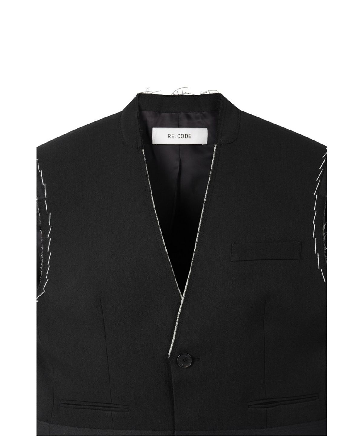 래코드(RECODE) Layered Raw-Edged Vest RQVAA26501BKX
