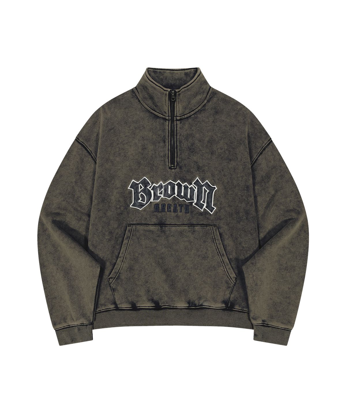 브라운브레스(BROWNBREATH) STONE WASHING HALFZIP  (2colors)