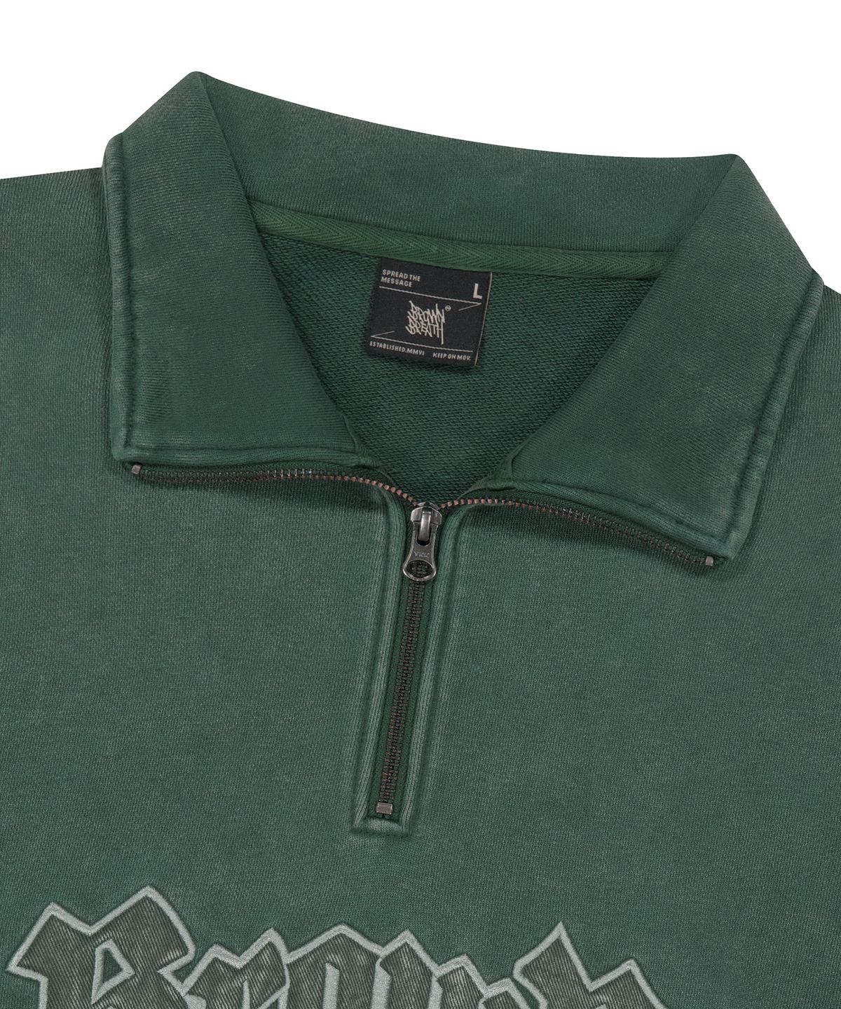 브라운브레스(BROWNBREATH) STONE WASHING HALFZIP  (2colors)