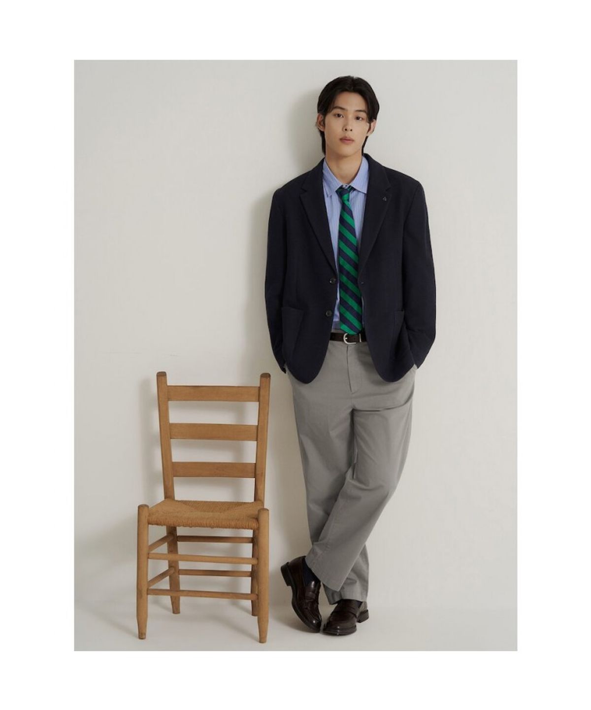 빈폴 멘(BEANPOLE MEN) 프리미엄 저지 솔리드 재킷  네이비