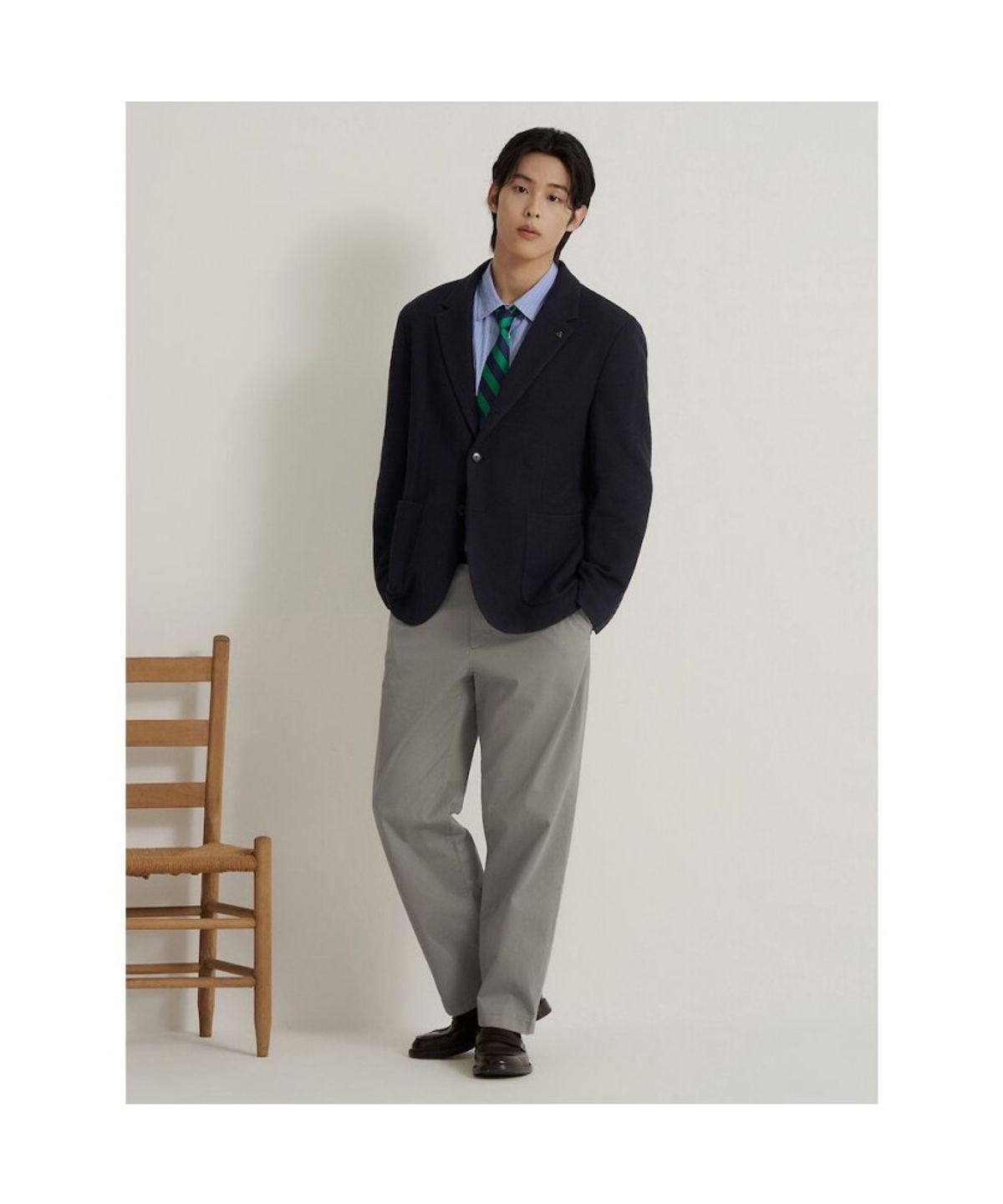 빈폴 멘(BEANPOLE MEN) 프리미엄 저지 솔리드 재킷  네이비