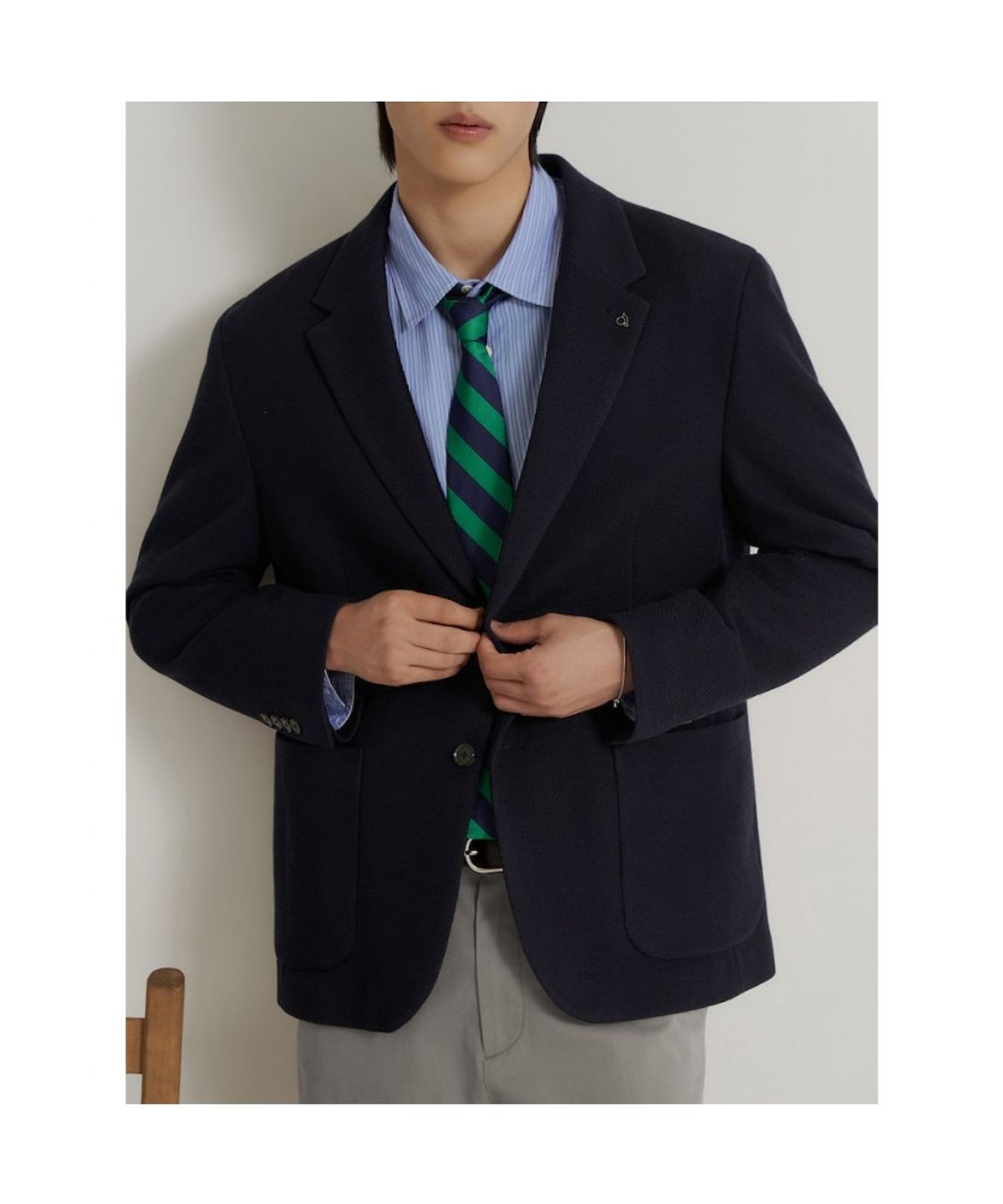 빈폴 멘(BEANPOLE MEN) 프리미엄 저지 솔리드 재킷  네이비