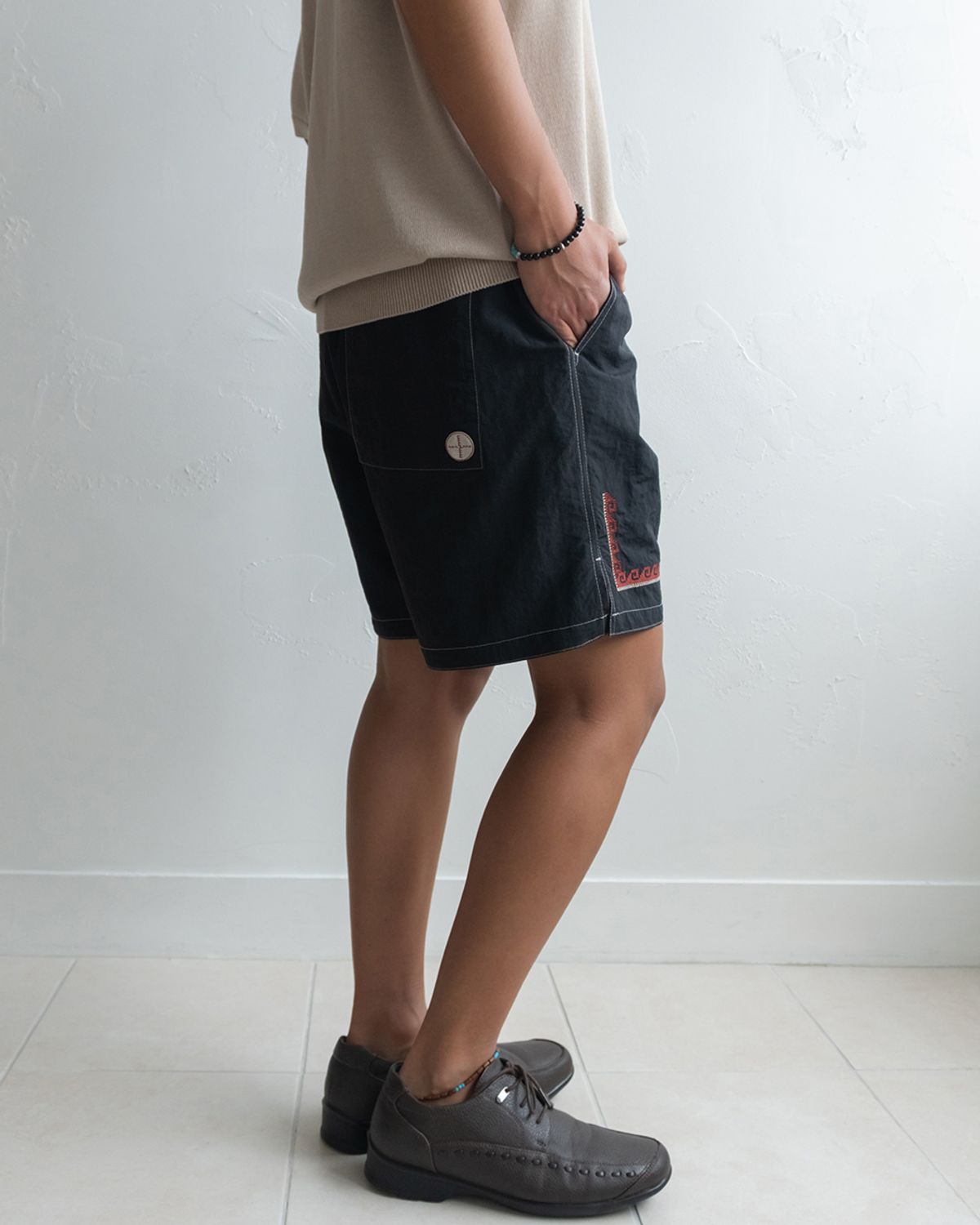 카락터(KARACTOR) Marina stripe shorts / Black