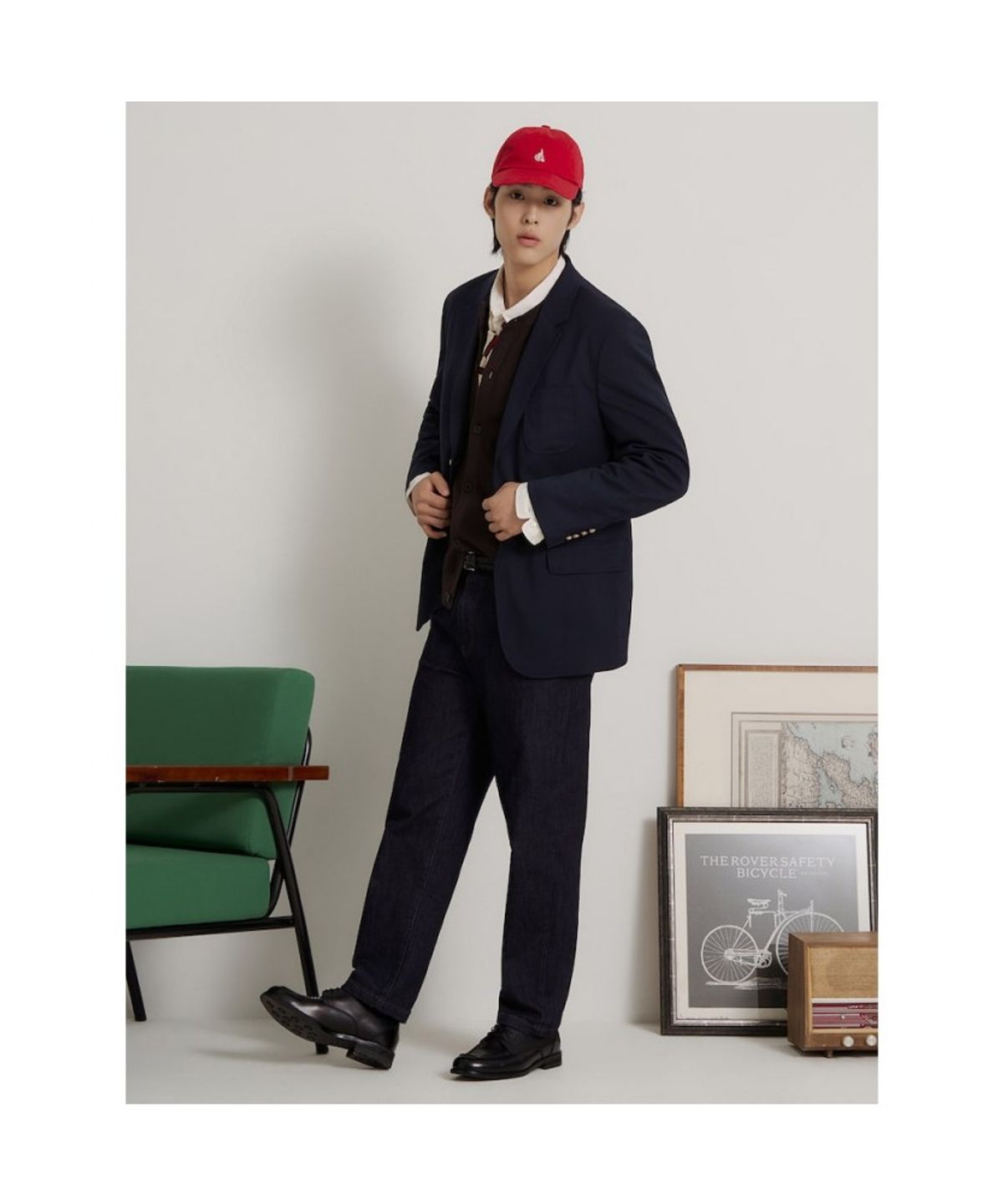 빈폴 멘(BEANPOLE MEN) 클래식 울 블렌드 재킷  네이비