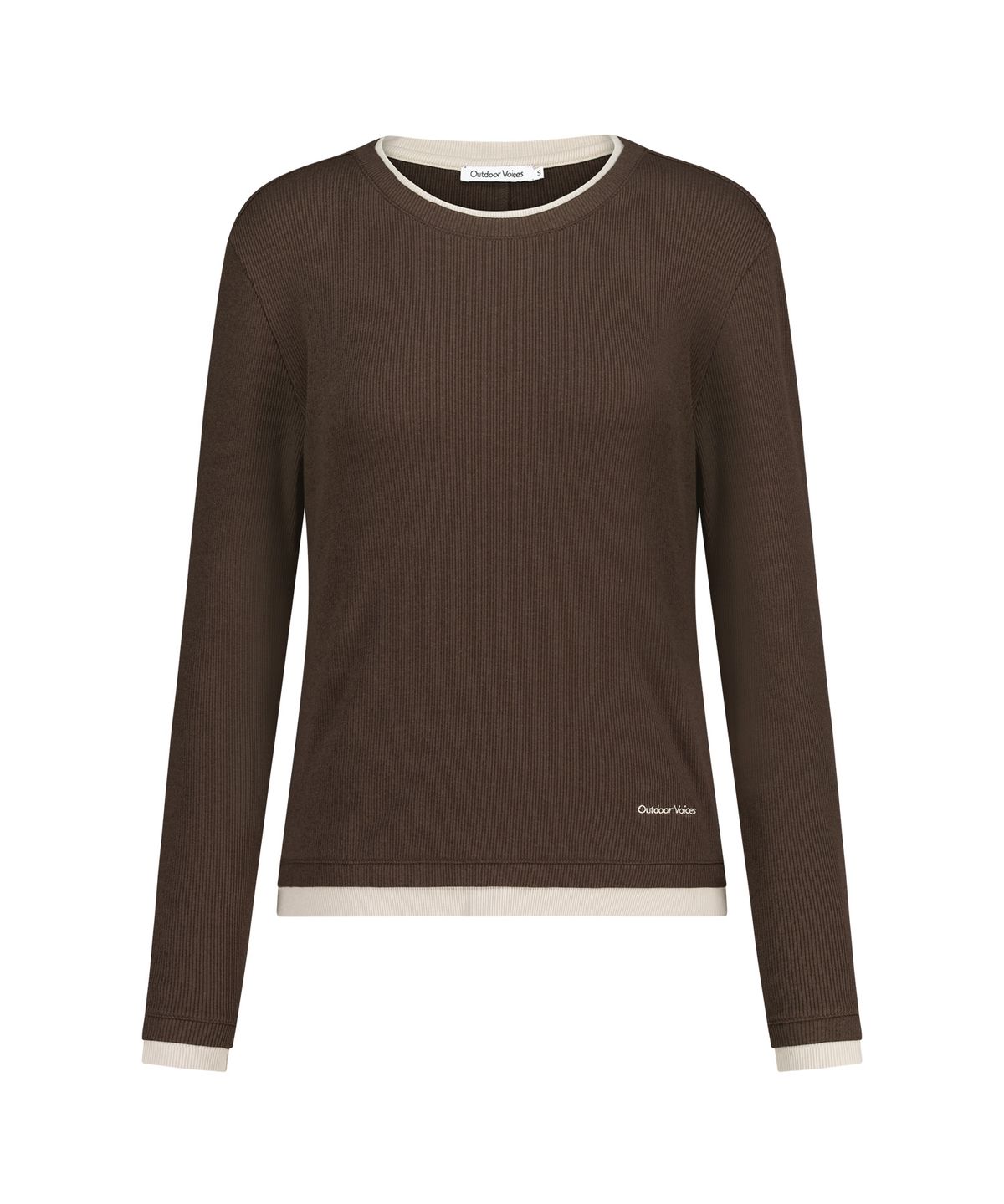 아웃도어 보이스(OUTDOOR VOICES) (W)LAYERED LONG SLEEVE TEE (BROWN)