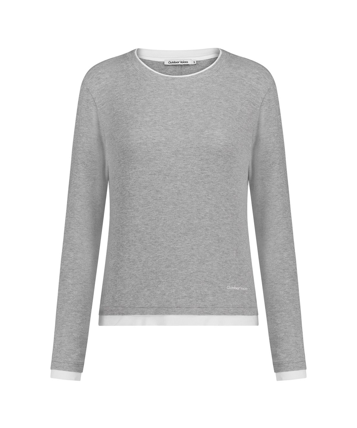아웃도어 보이스(OUTDOOR VOICES) (W)LAYERED LONG SLEEVE TEE (HEATHER GRAY)