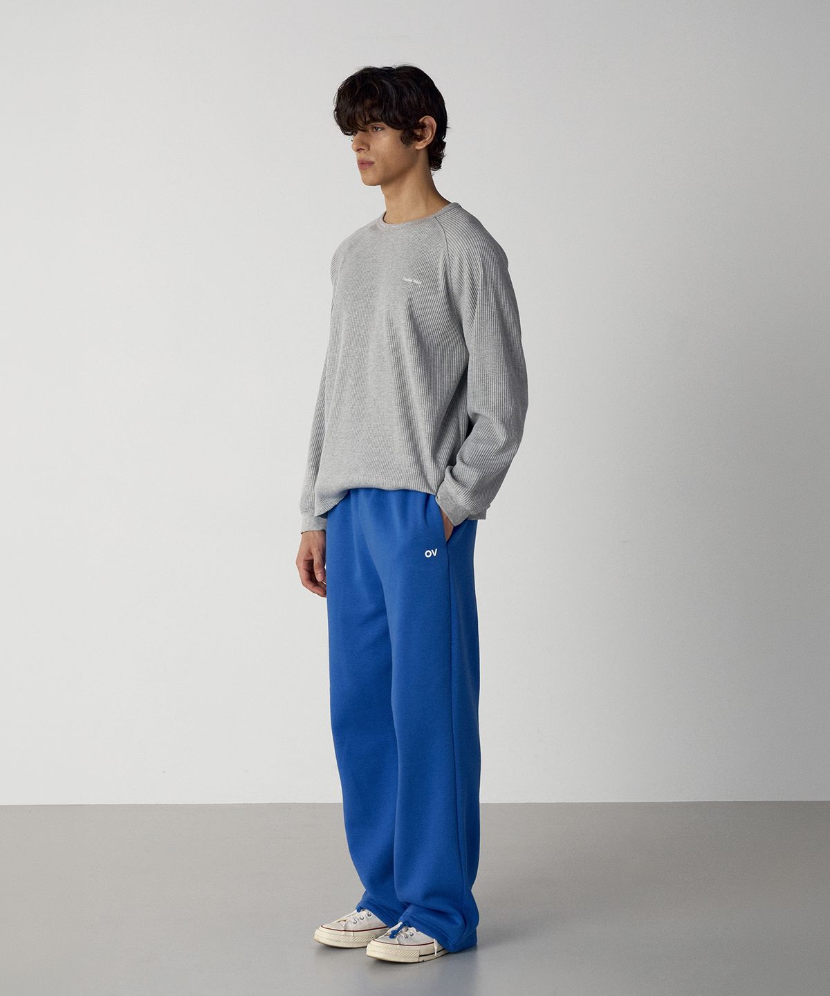 아웃도어 보이스(OUTDOOR VOICES) WAFFLE RAGLAN LONG SLEEVE TEE (MELANGE GRAY)