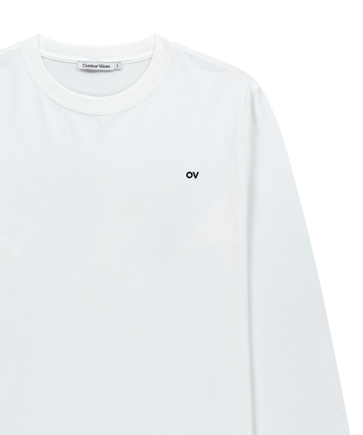 아웃도어 보이스(OUTDOOR VOICES) (M)MICRO LOGO LONG SLEEVE TEE (WHITE)