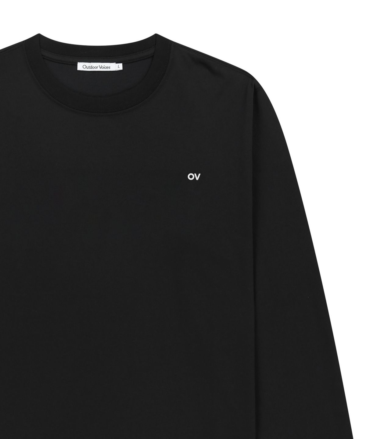 아웃도어 보이스(OUTDOOR VOICES) (M)MICRO LOGO LONG SLEEVE TEE (BLACK)